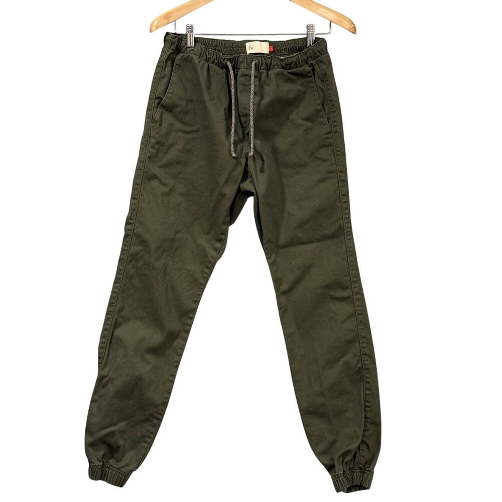 Streetwear Skater Olive Cotton Drawstring Jogger Pants Men S Small Free World Co